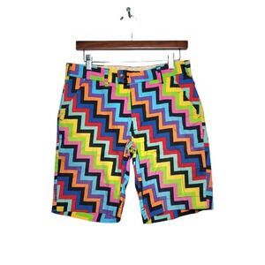 Loudmouth Fairway Steppin' Out Men's Heritage Golf Shorts - MTO Zig Zag 30 $148